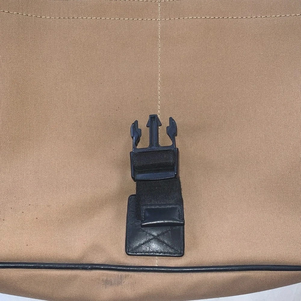 Gently Loved Tan Canvas Leather Laptop Crossbody Messenger Bag by COACH